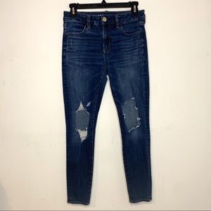 American Eagle Jeans Hi Rise Jegging Short Inseam Distressed Women’s 4